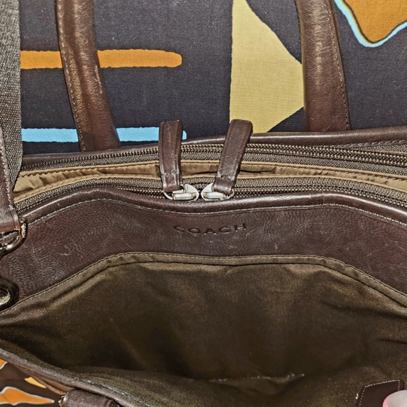 COACH Brown Leather and Nylon Briefcase - Picture 5 of 9